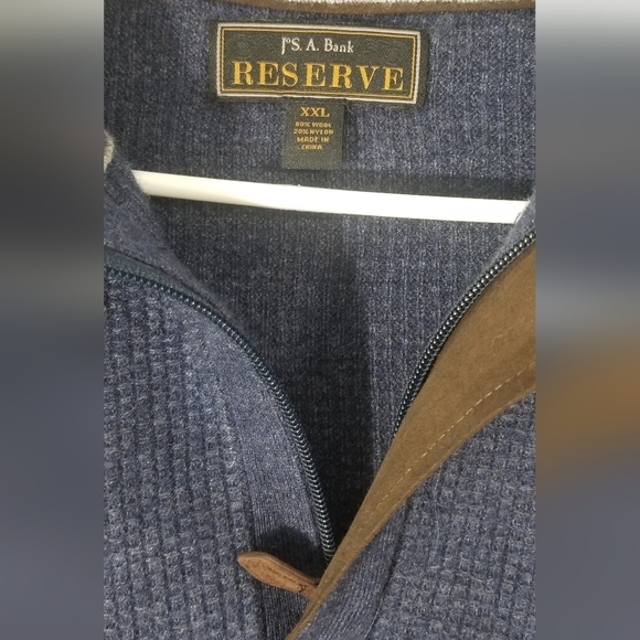 Jo's A Bank Reserve High Collared Pullover Sweater. Size XXL. Front Third Zip. - Picture 4 of 8